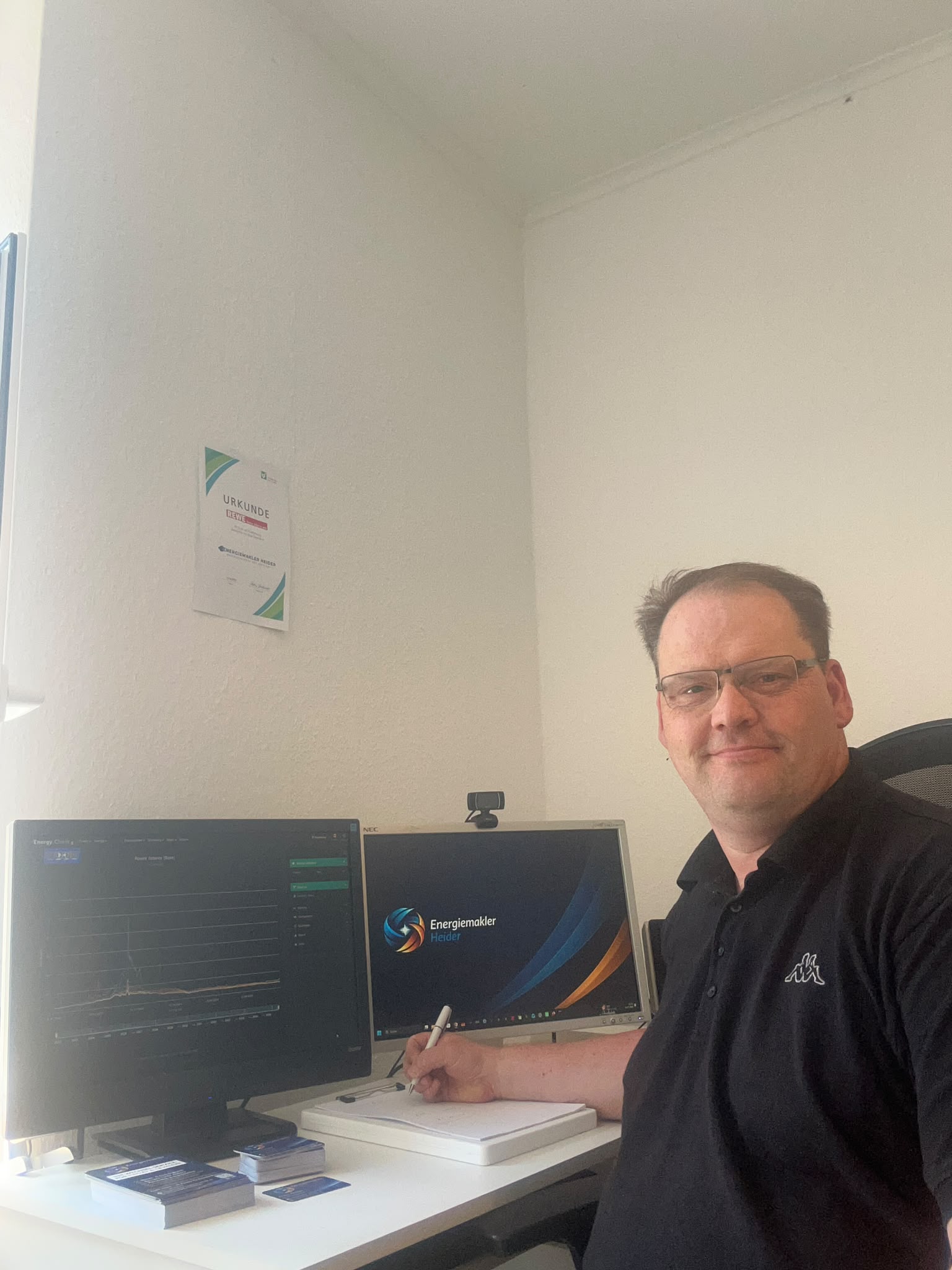 Andre Heider am Arbeitsplatz – persönliche Energieberatung